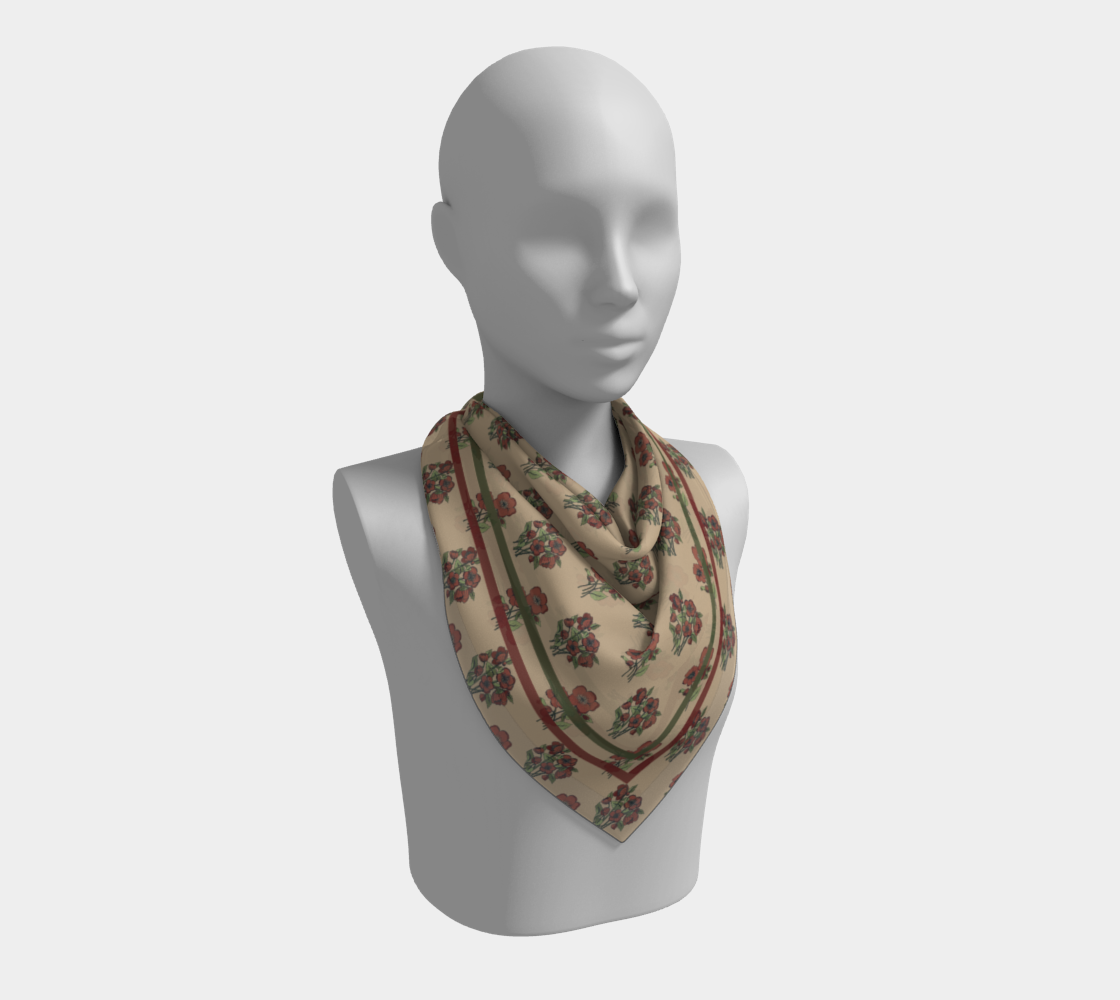 Nightshade Scatter Scarf - Hellebore Floral on Cream