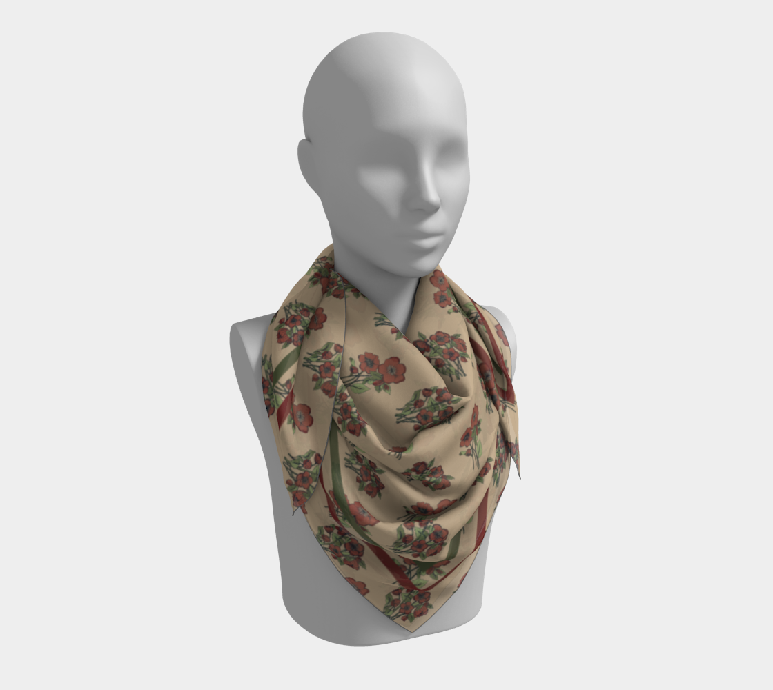 Nightshade Scatter Scarf - Hellebore Floral on Cream