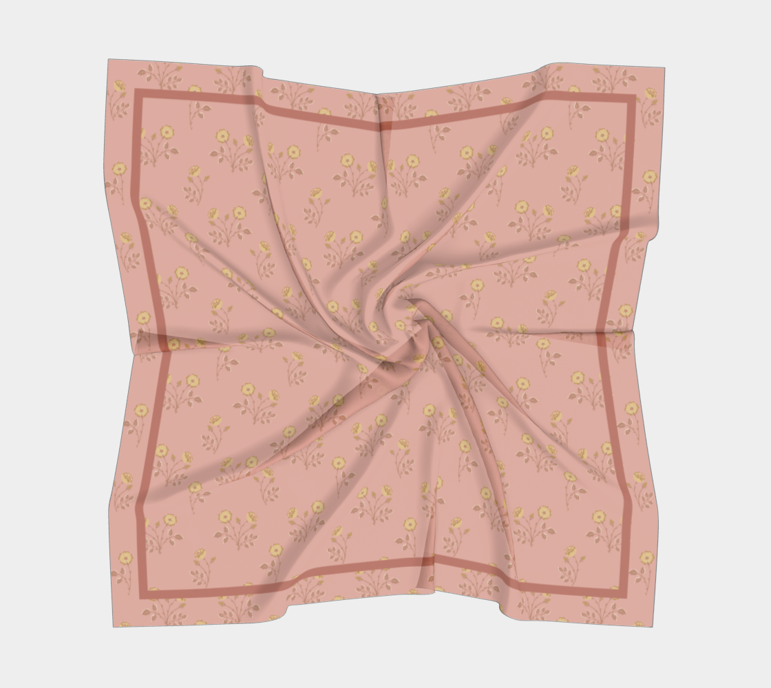 Rosehip Meadow Scarf - Delicate Vintage Wildflower Print in Pink