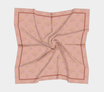 Rosehip Meadow Scarf - Delicate Vintage Wildflower Print in Pink