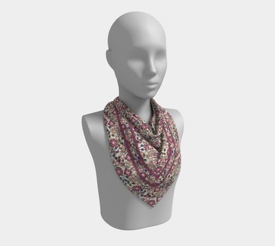 Berry Bramble Scarf - Vintage-Inspired Floral Vine Print in Cream