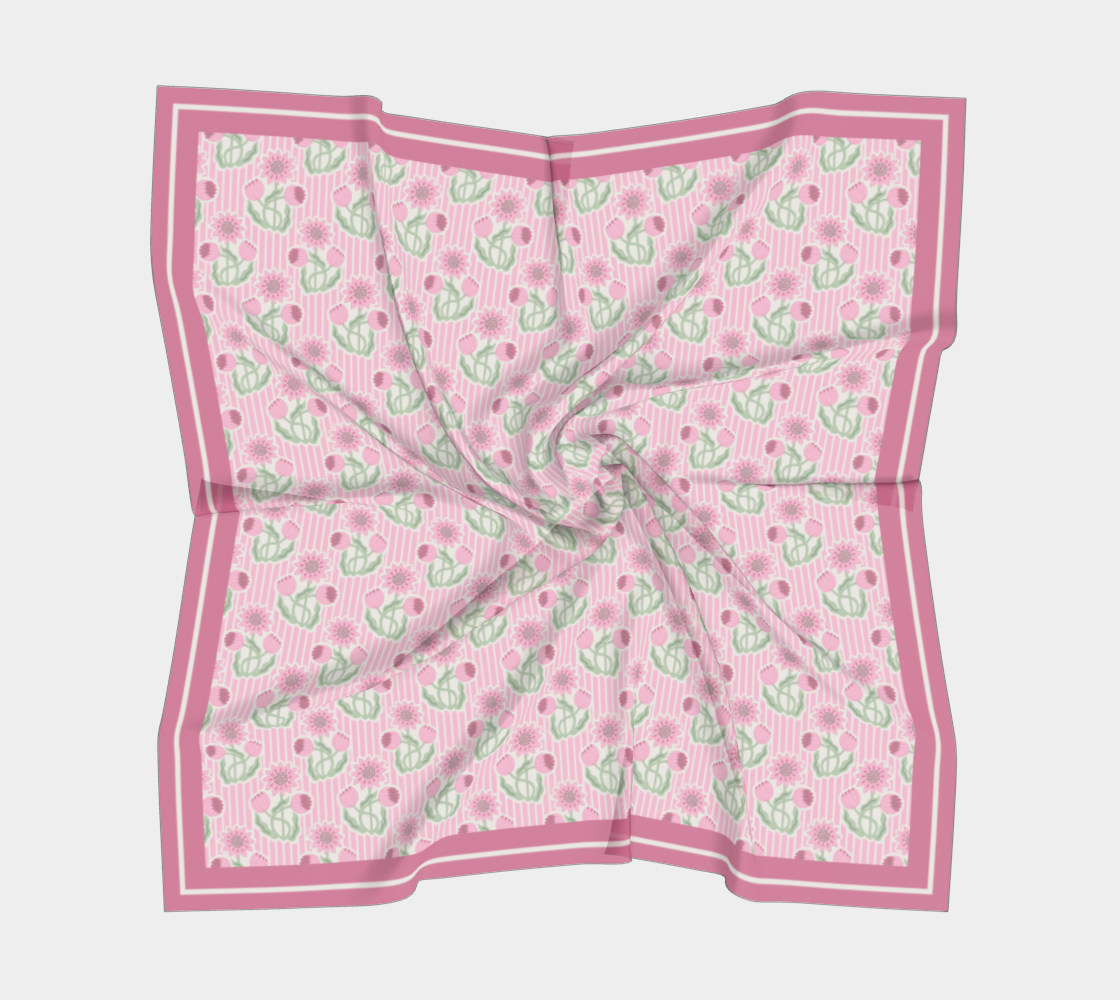 Florals and Stripes in Pink Scarf