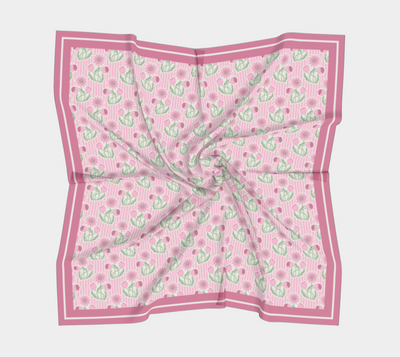 Florals and Stripes in Pink Scarf