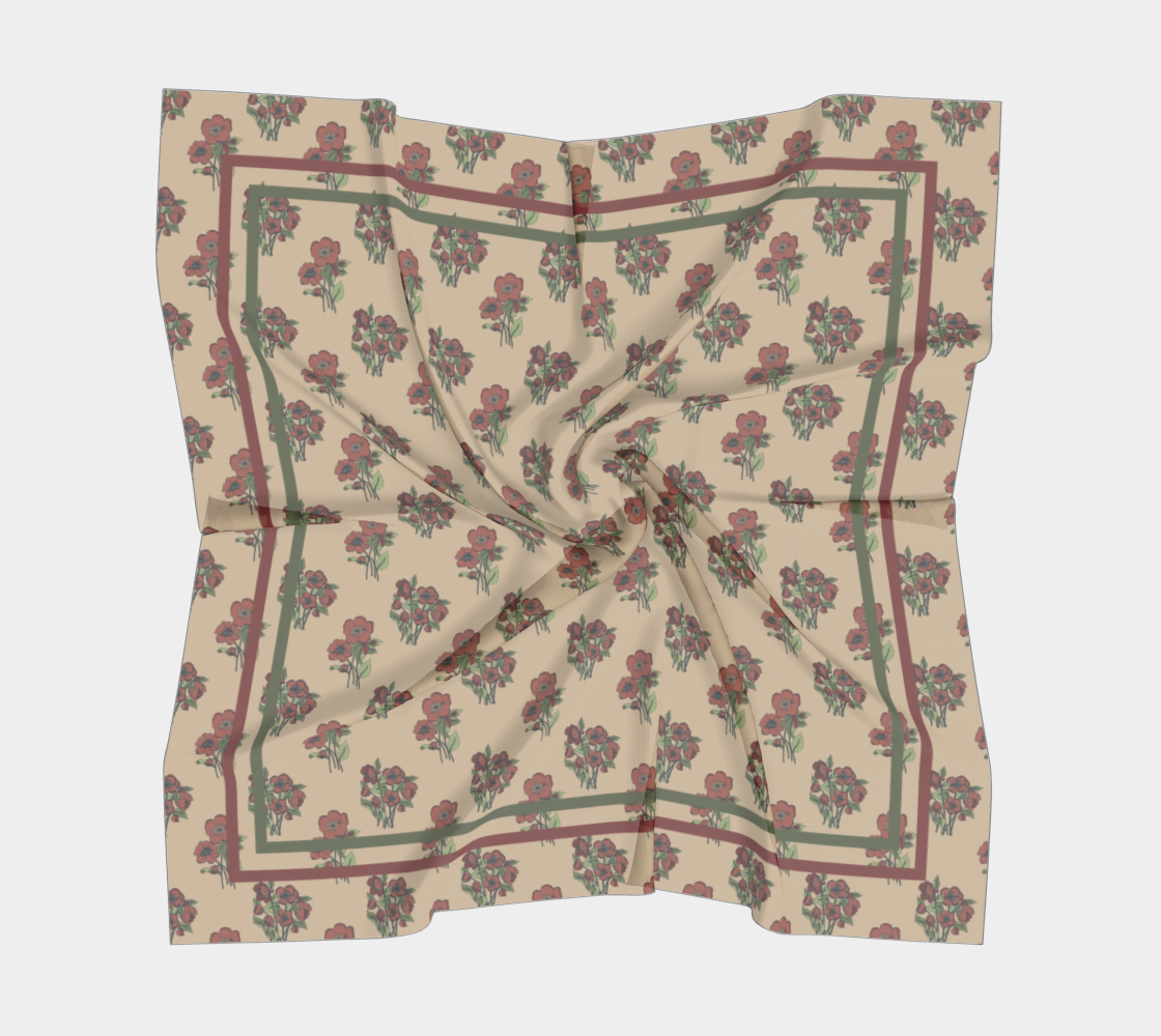 Nightshade Scatter Scarf - Hellebore Floral on Cream