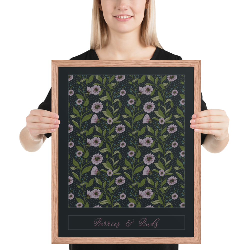 BERRIES AND BUDS — Framed Fine Art Print (16"x20")