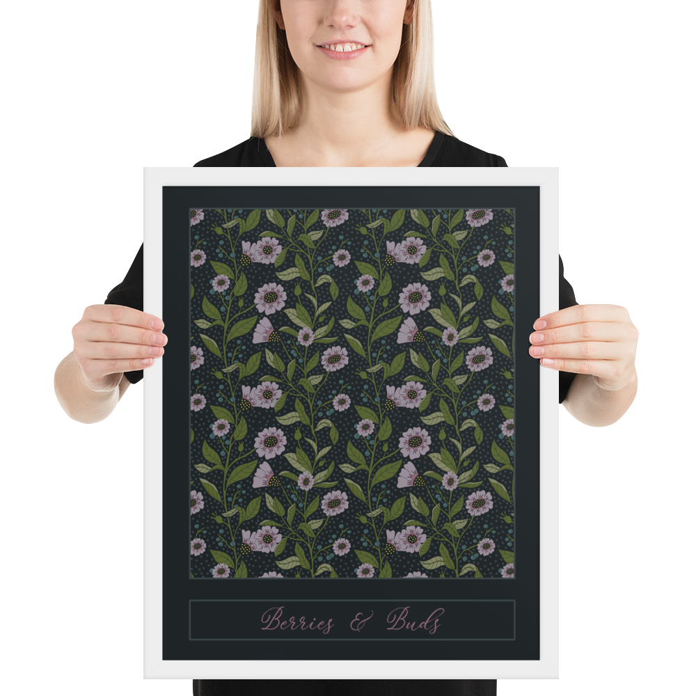 BERRIES AND BUDS — Framed Fine Art Print (16"x20")