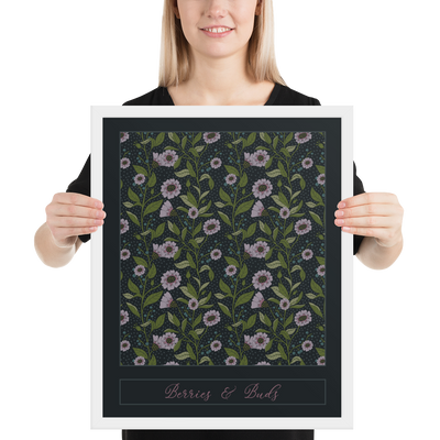 BERRIES AND BUDS — Framed Fine Art Print (16"x20")