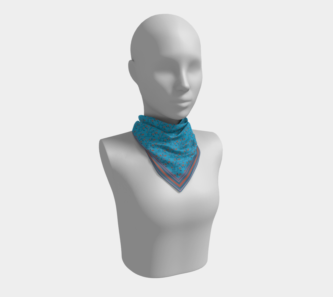 Trailing Florals in Blue Scarf