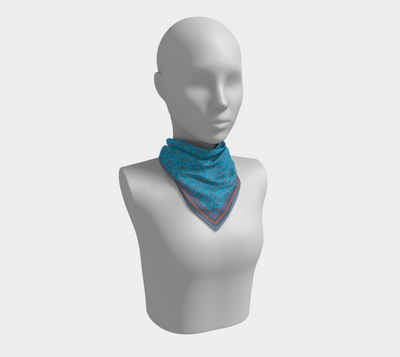 Trailing Florals in Blue Scarf