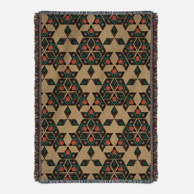 Floral Aviary Taupe Soft Touch Woven Blanket