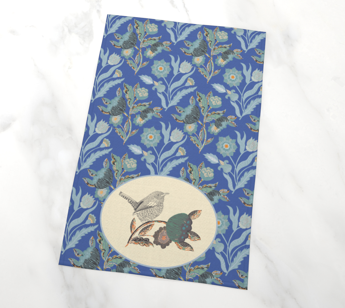 Eglantine Tangle in Blue Tea Towel