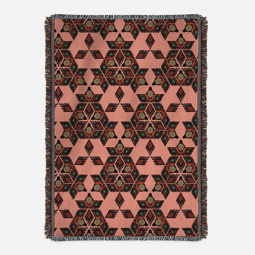 Floral Aviary Pink Soft Touch Woven Blanket