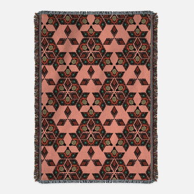 Floral Aviary Pink Soft Touch Woven Blanket