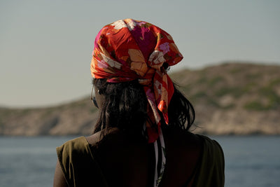 Florals and Stripes in Pink Scarf